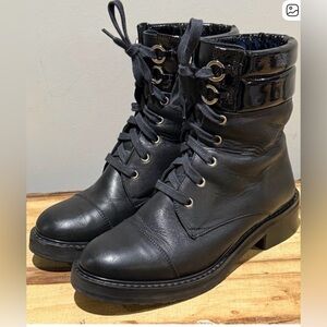 Fabianelli Women's Black Combat Moto Boots - Made in Italy